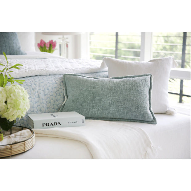 Pom Pom at Home Humboldt Hand Woven Linen and Fleece Sherpa Pillow with Insert ~ 14 x 24 ~ Available in 6 Colors