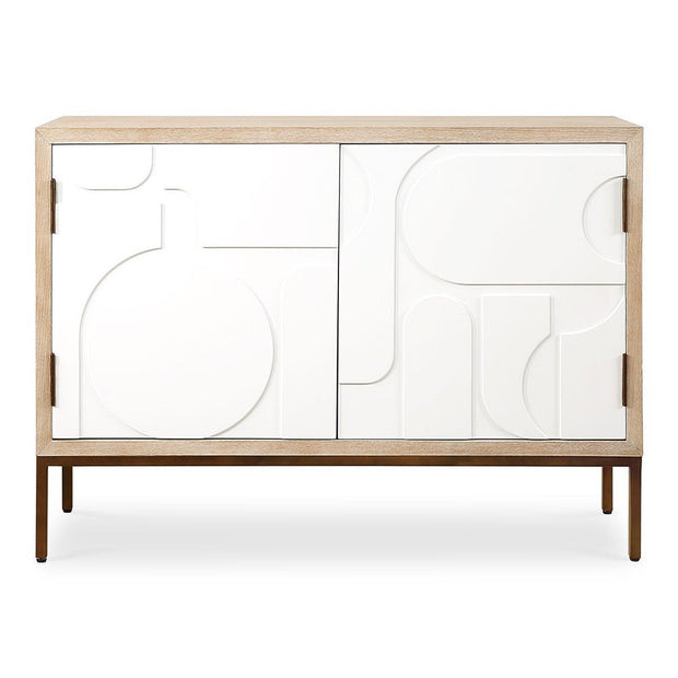 Uttermost Weimar Contemporary Geometric Cream 2 Door Cabinet
