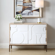 Uttermost Weimar Contemporary Geometric Cream 2 Door Cabinet