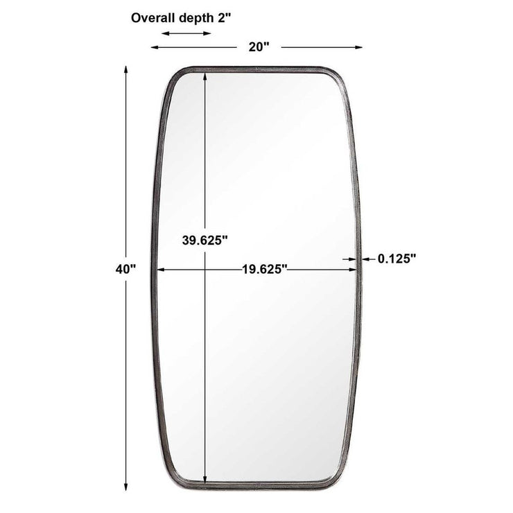 Casa Bella Living Antique Silver Leaf Rounded Corners Mirror