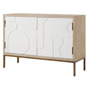 Uttermost Weimar Contemporary Geometric Cream 2 Door Cabinet