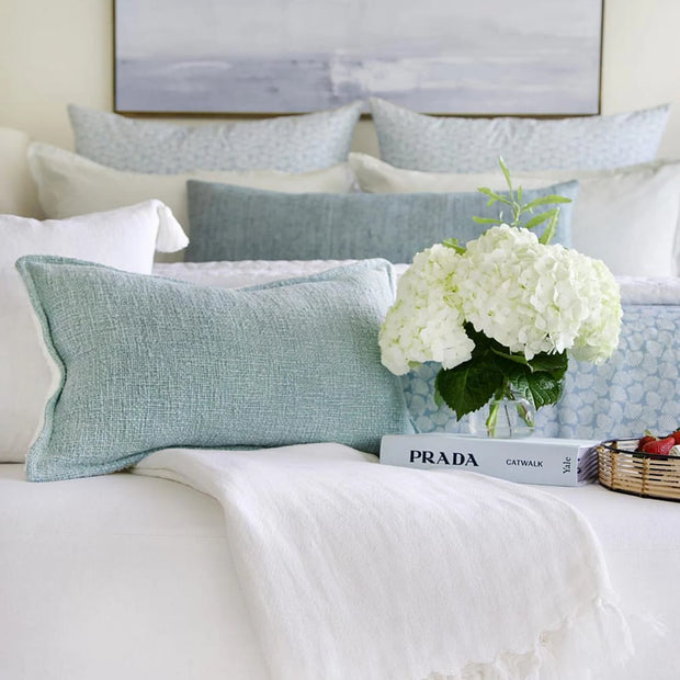 Pom Pom at Home Humboldt Hand Woven Linen and Fleece Sherpa Pillow with Insert ~ 14 x 24 ~ Available in 6 Colors