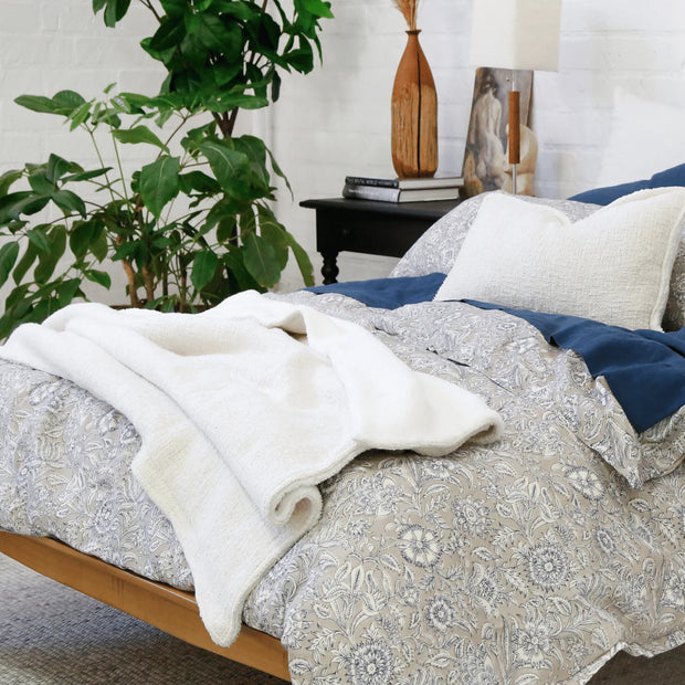 Pom Pom at Home Humboldt Hand Woven Linen and Fleece Sherpa Pillow with Insert ~ 14 x 24 ~ Available in 6 Colors