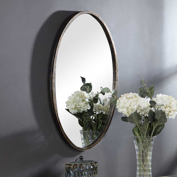Casa Bella Living Oval Rich Dark Bronze Mirror