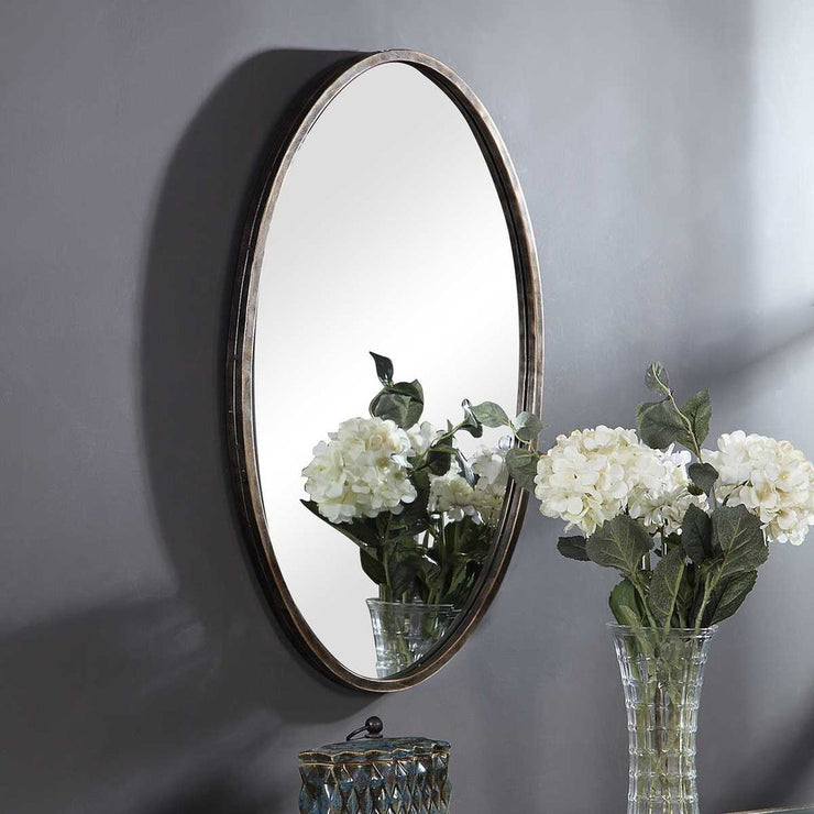 Casa Bella Living Oval Rich Dark Bronze Mirror