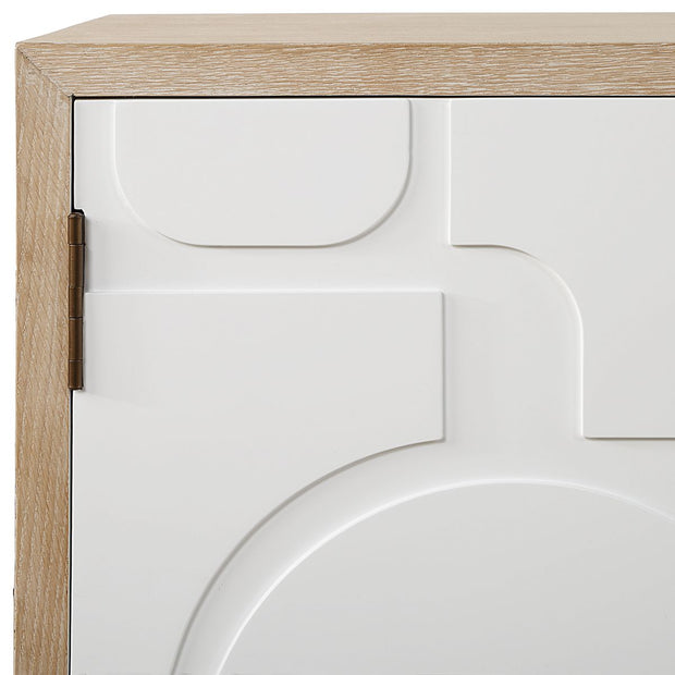 Uttermost Weimar Contemporary Geometric Cream 2 Door Cabinet