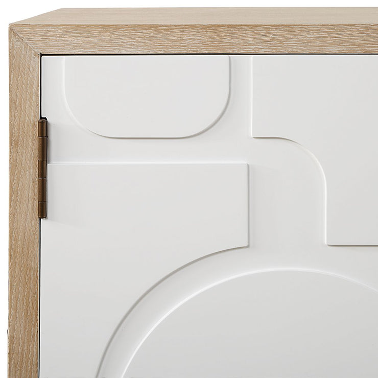 Uttermost Weimar Contemporary Geometric Cream 2 Door Cabinet