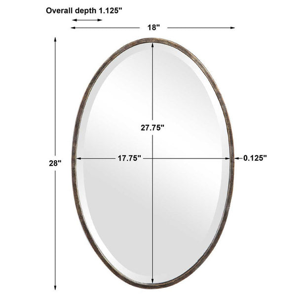 Casa Bella Living Oval Rich Dark Bronze Mirror