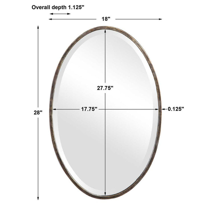 Casa Bella Living Oval Rich Dark Bronze Mirror