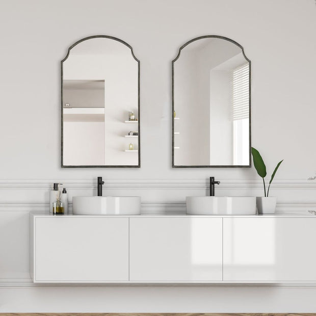 Casa Bella Living Curved Corners Hints of Gold And Silver Mirror