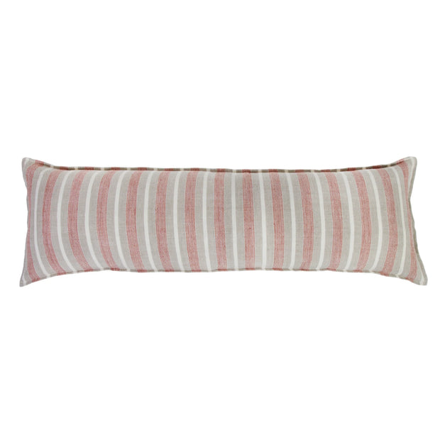 Pom Pom at Home Montecito Terracotta and Natural Linen Striped Body Pillow with Insert  ~ 18 x 60