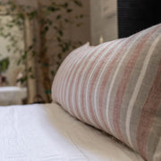 Pom Pom at Home Montecito Terracotta and Natural Linen Striped Body Pillow with Insert  ~ 18 x 60