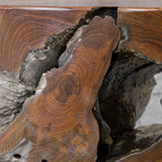 Uttermost Rafe Teak Wood Round Accent Stool
