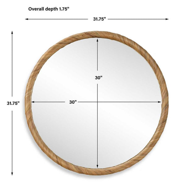 Casa Bella Living Seagrass Wrapped Round Mirror