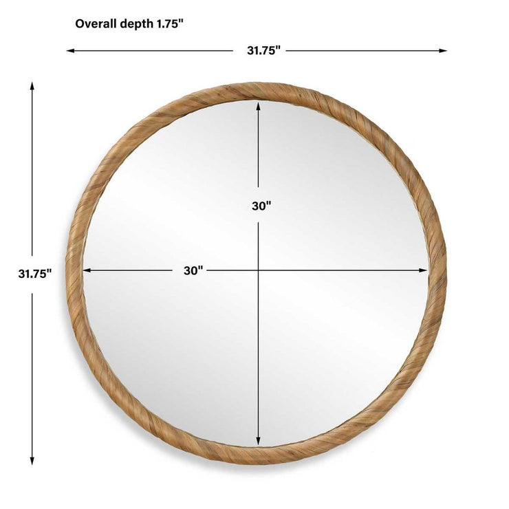 Casa Bella Living Seagrass Wrapped Round Mirror