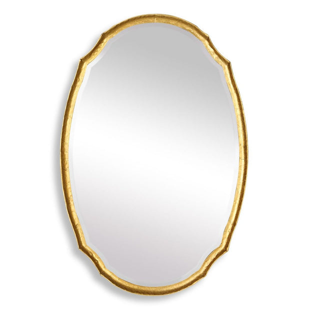 Casa Bella Living Oval Concave Antique Gold Leaf Mirror
