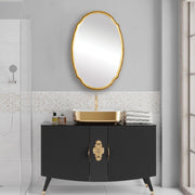 Casa Bella Living Oval Concave Antique Gold Leaf Mirror