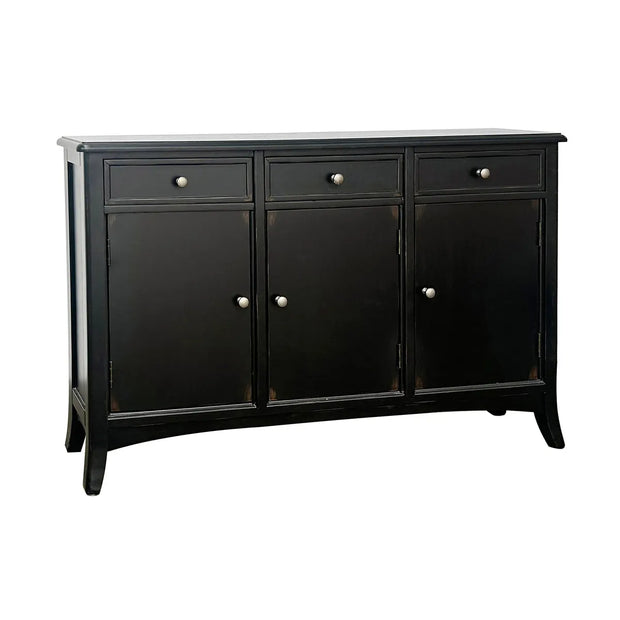Crestview Collection Vincent Black Three- Drawer Sideboard