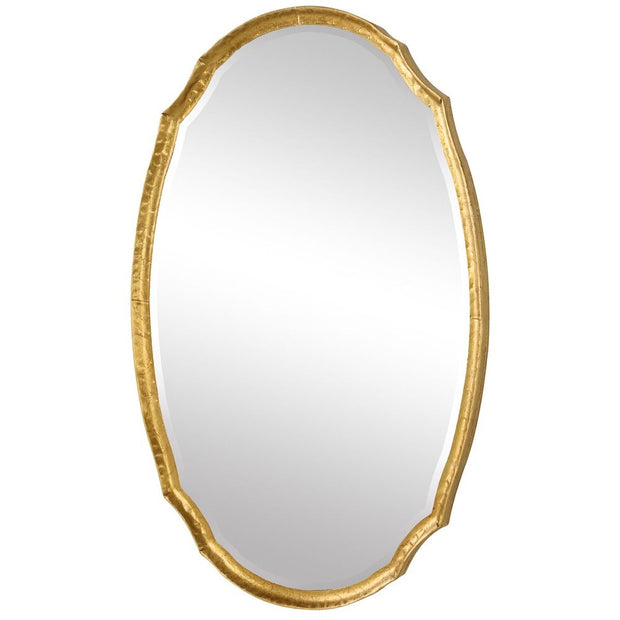 Casa Bella Living Oval Concave Antique Gold Leaf Mirror
