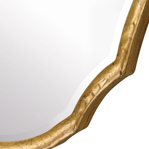 Casa Bella Living Oval Concave Antique Gold Leaf Mirror