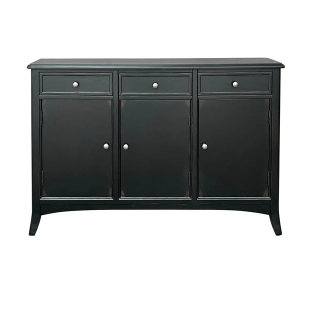 Crestview Collection Vincent Black Three- Drawer Sideboard