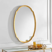 Casa Bella Living Oval Concave Antique Gold Leaf Mirror