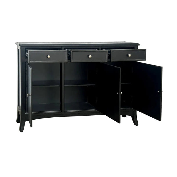 Crestview Collection Vincent Black Three- Drawer Sideboard