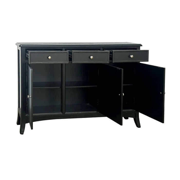 Crestview Collection Vincent Black Three- Drawer Sideboard