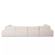 Four Hands Bloor 7 Piece Modular Deep Seating Sectional With Ottoman ~ Essence Natural Upholstered Woven Fabric