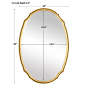 Casa Bella Living Oval Concave Antique Gold Leaf Mirror