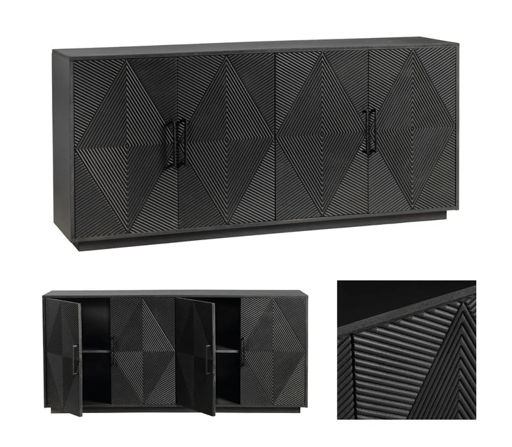 Crestview Collection Watson Black Sideboard