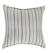 Pom Pom at Home Naples Ocean and Natural Linen Striped Pillow with Insert  ~ 20 x 20