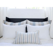 Pom Pom at Home Naples Ocean and Natural Linen Striped Pillow with Insert  ~ 14 x 24