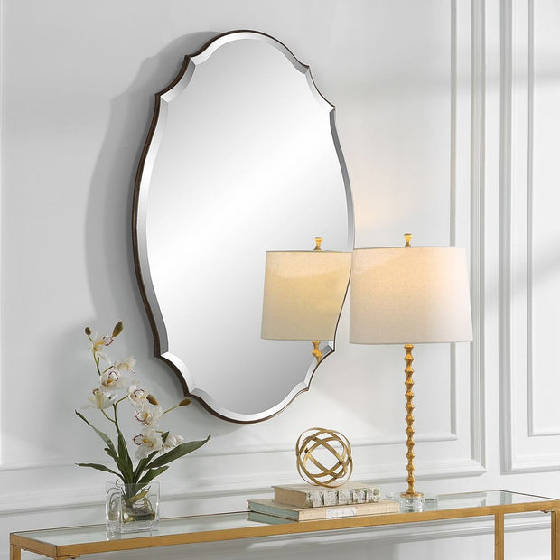 Casa Bella Living Rounded Edge Antique Bronze And Gold Finish Mirror