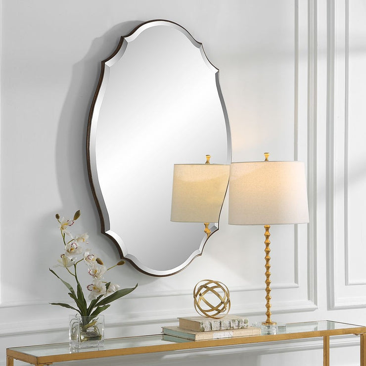 Casa Bella Living Rounded Edge Antique Bronze And Gold Finish Mirror