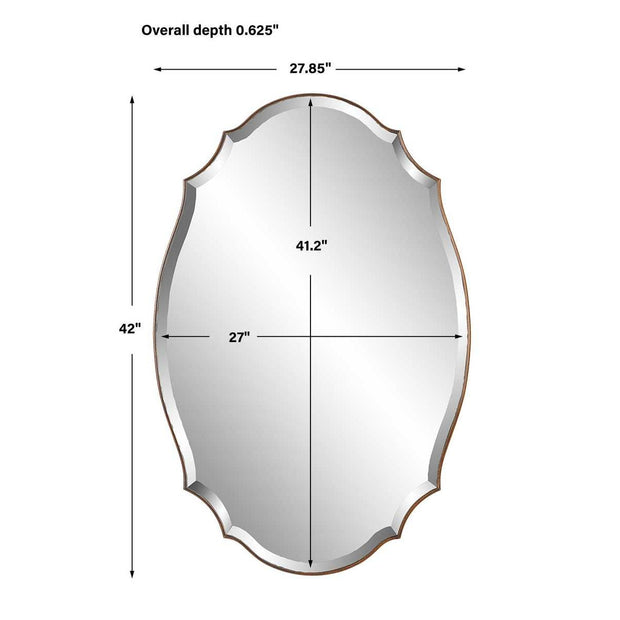 Casa Bella Living Rounded Edge Antique Bronze And Gold Finish Mirror