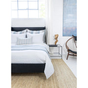 Pom Pom at Home Naples Ocean and Natural Linen Striped Pillow with Insert  ~ 14 x 24