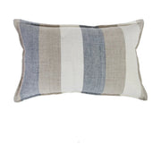 Pom Pom at Home Monterey Ocean and Natural Linen Striped Pillow with Insert  ~ 14 x 24