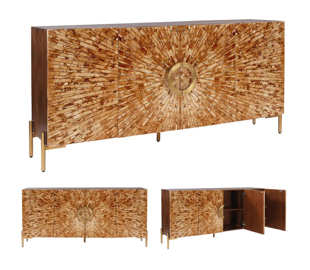 Crestview Collection Safari Bone Inlay Sideboard