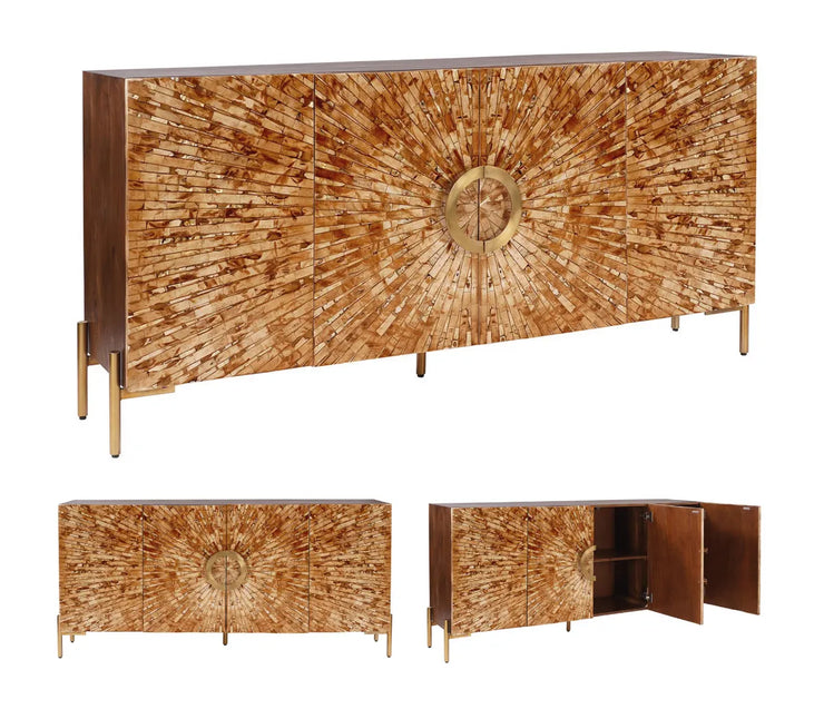Crestview Collection Safari Bone Inlay Sideboard