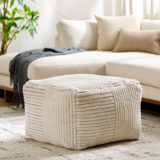 Surya Tunisia Modern Hand Knotted Wool Pouf Ottoman TUPF-001