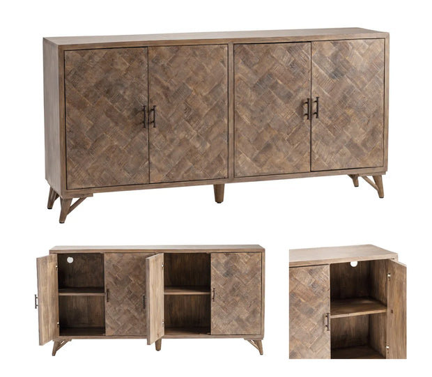 Crestview Collection Rowley Herringbone Sideboard