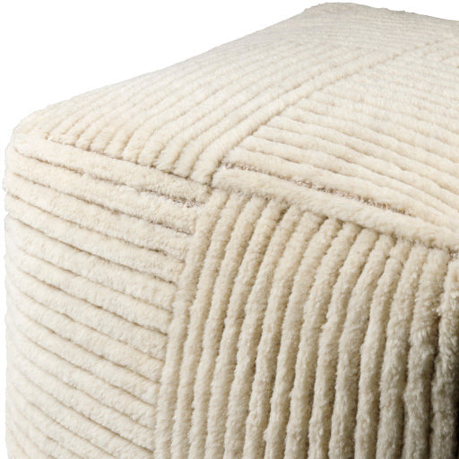 Surya Tunisia Modern Hand Knotted Wool Pouf Ottoman TUPF-001