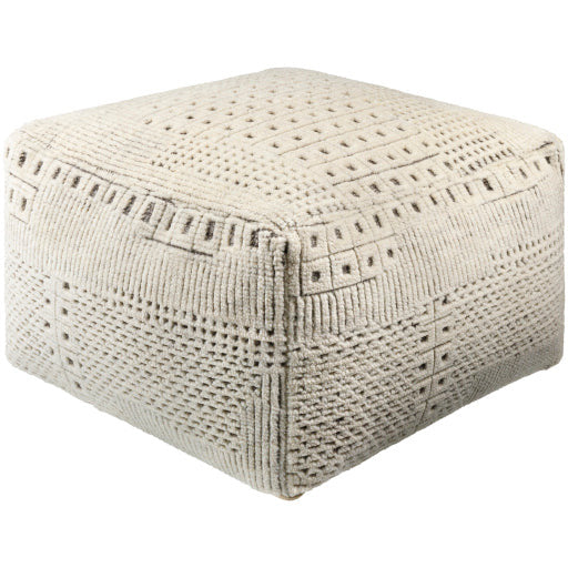 Surya Tunisia Modern Hand Knotted Wool Pouf Ottoman TUPF-002