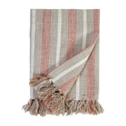 Pom Pom at Home Montecito Terracotta and Natural Linen Striped Oversized Throw ~ 60 x 90