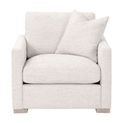 Essentials For Living Clara Slim Arm Sofa Chair~ Performance Stone Basketweave, Natural Gray Oak