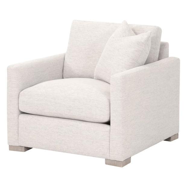 Essentials For Living Clara Slim Arm Sofa Chair~ Performance Stone Basketweave, Natural Gray Oak