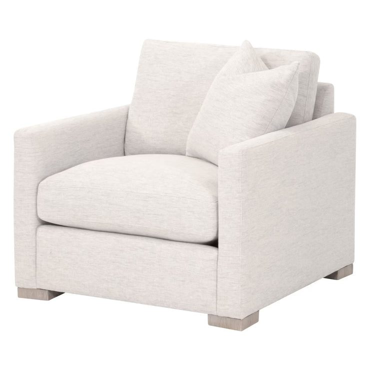 Essentials For Living Clara Slim Arm Sofa Chair~ Performance Stone Basketweave, Natural Gray Oak