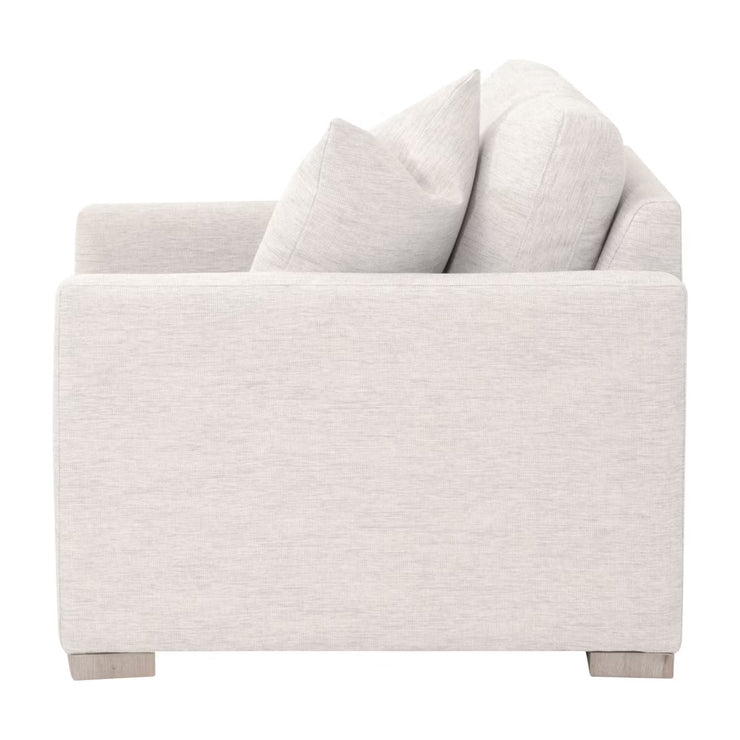 Essentials For Living Clara Slim Arm Sofa Chair~ Performance Stone Basketweave, Natural Gray Oak