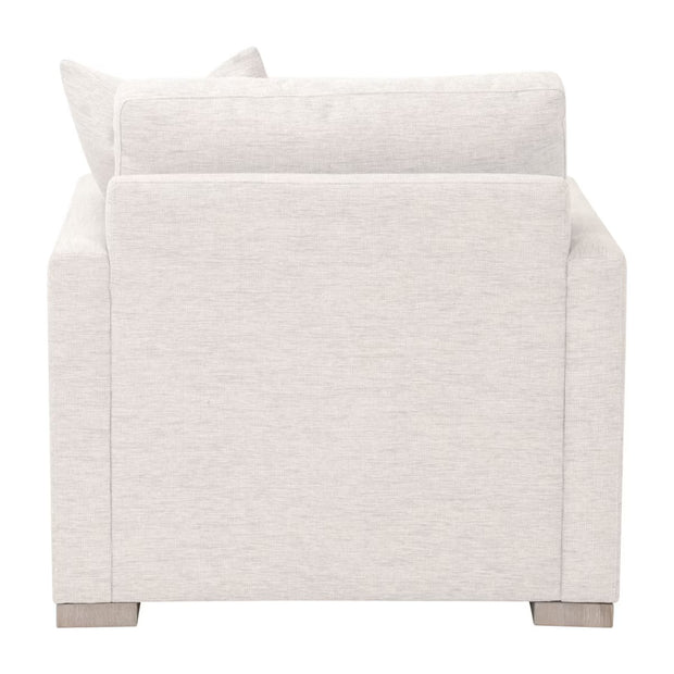 Essentials For Living Clara Slim Arm Sofa Chair~ Performance Stone Basketweave, Natural Gray Oak